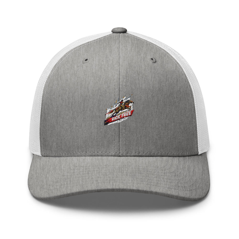 Ride Free Trucker Cap — Heather Grey/White